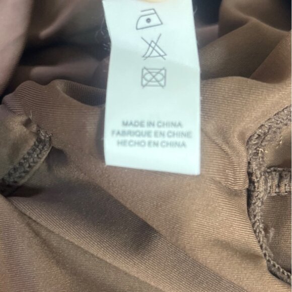 Qinsen Bodysuit Womens Medium Chocolate Brown Long Sleeve New - Picture 9 of 9